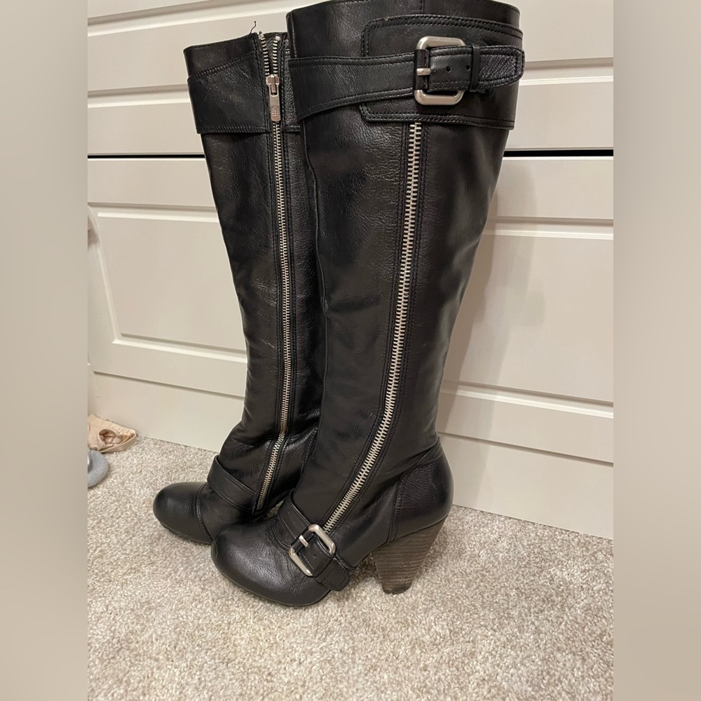 Vince Camuto Black Sidney tall leather boot